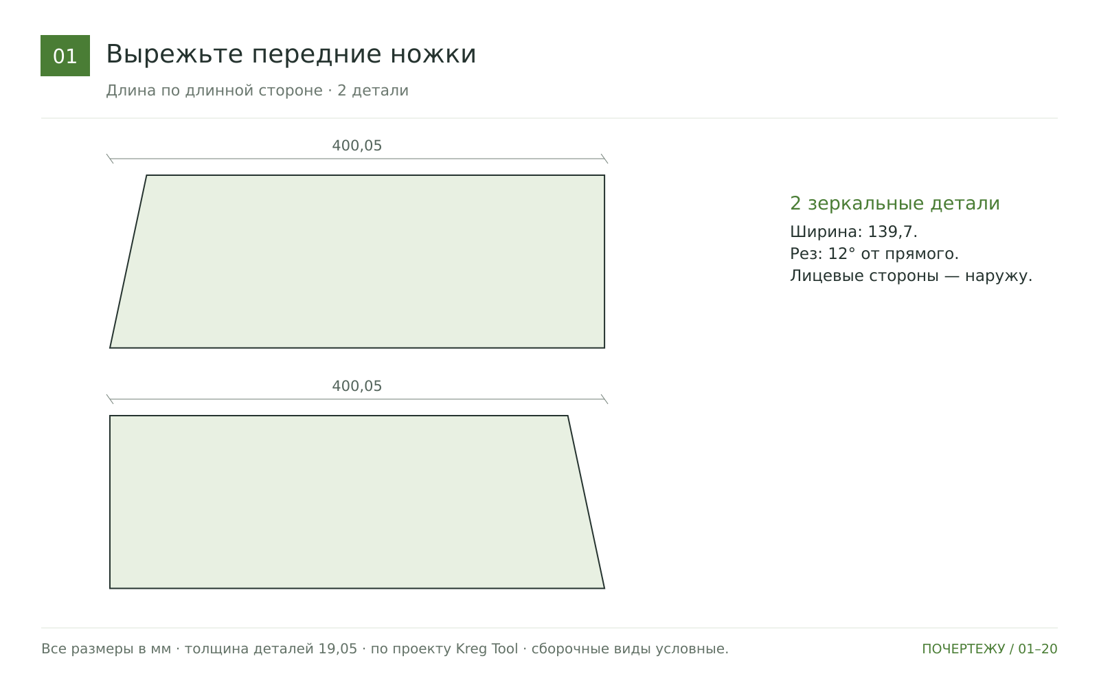 Вырежьте передние ножки