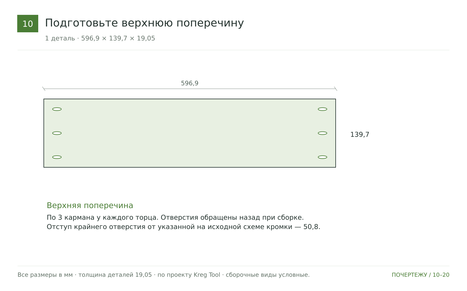 Подготовьте верхнюю поперечину