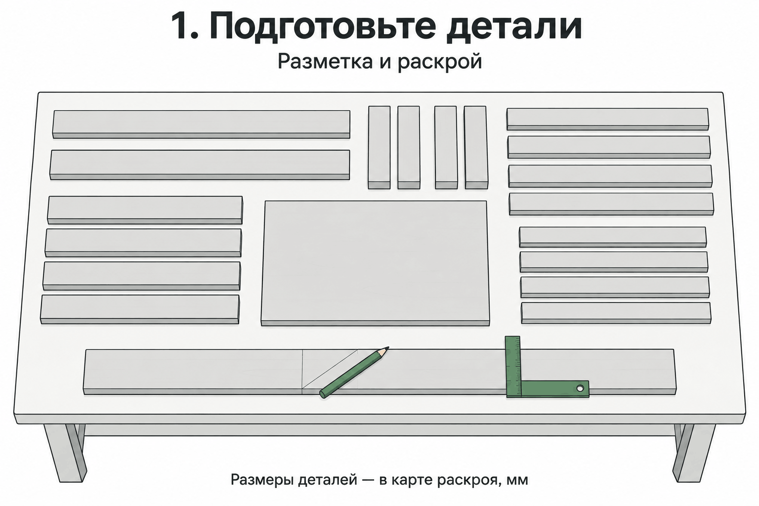 Подготовьте и разметьте детали